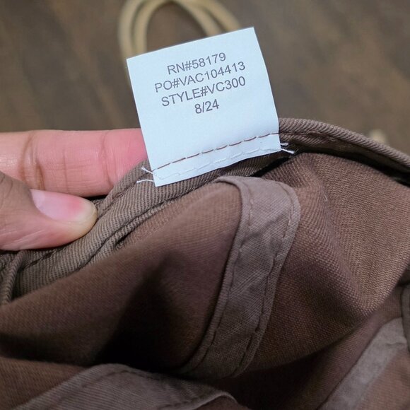 Rare Verragio Jute Tote Bag and Ball Cap Bundle - Brown, Cream, and Orange - Picture 6 of 15